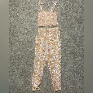 Floral Two-Piece Set in Yellow and White